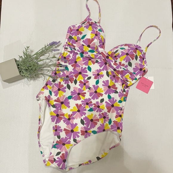 Kate spade floral draped molded cups one-piece - Picture 4 of 8